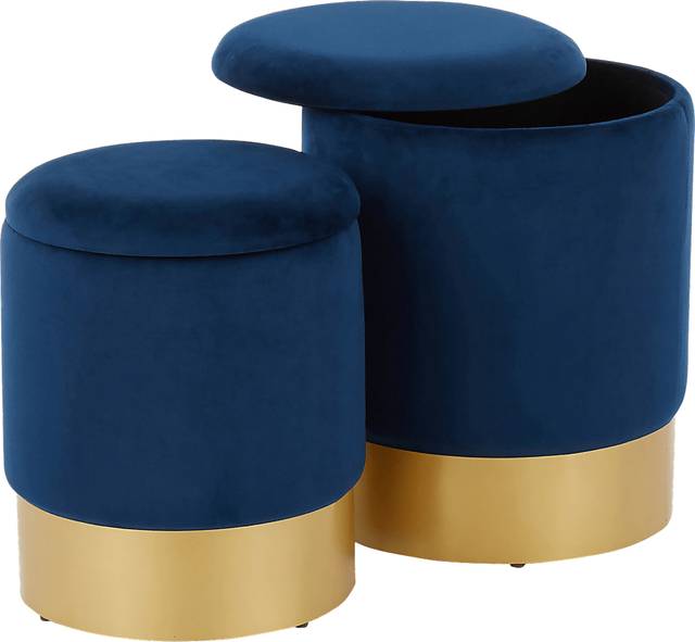 Pearlie Blue Ottoman, Set of 2 - Thumbnail - Image 3