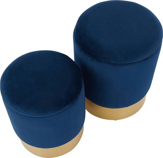 Pearlie Blue Ottoman, Set of 2 - Thumbnail - Image 5