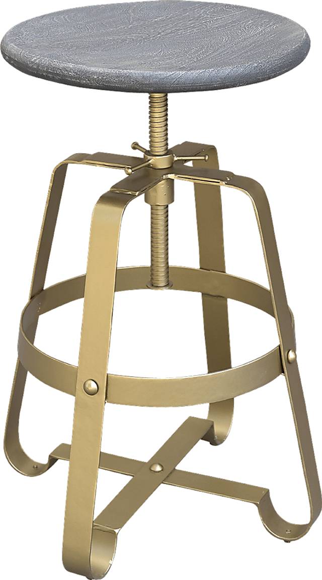 Pearman Gold Adjustable Swivel Barstool - Thumbnail - Image 2