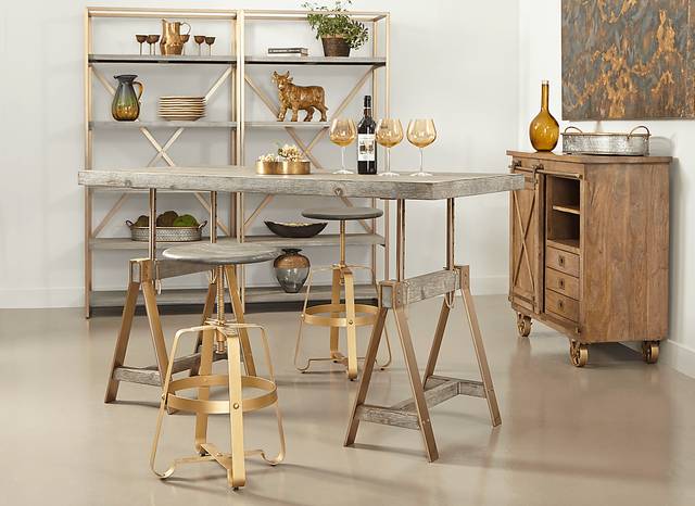 Pearman Gold Adjustable Swivel Barstool - Thumbnail - Image 3
