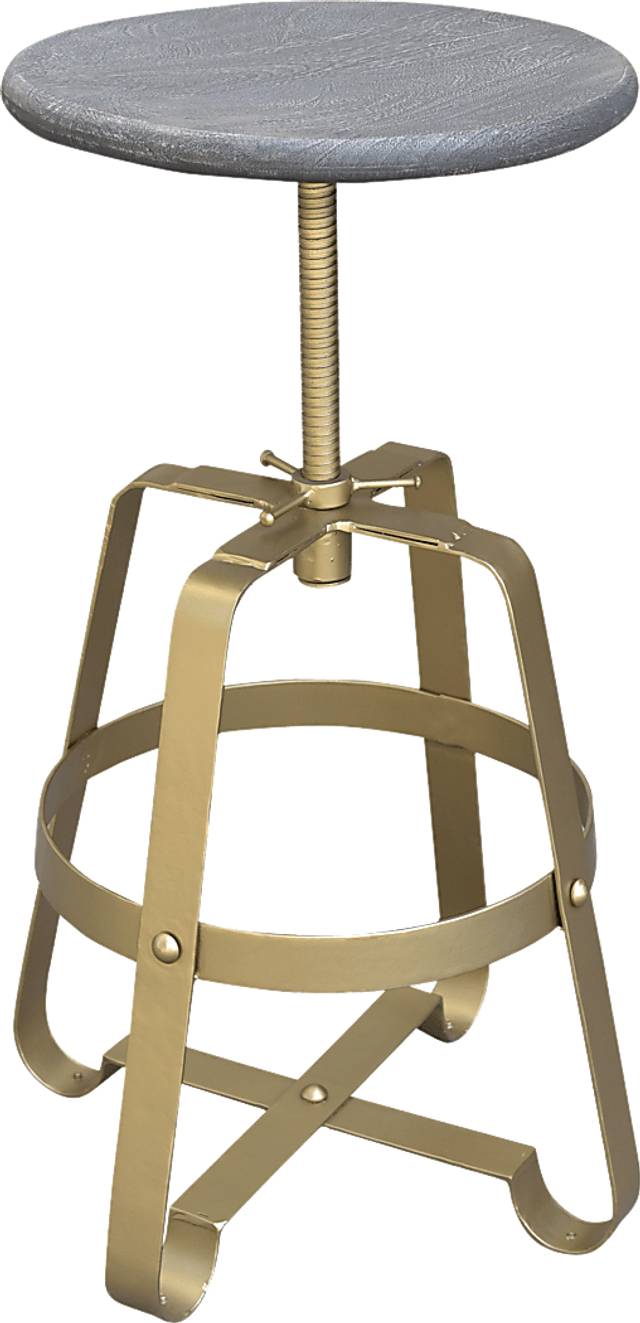 Pearman Gold Adjustable Swivel Barstool - Thumbnail - Image 4