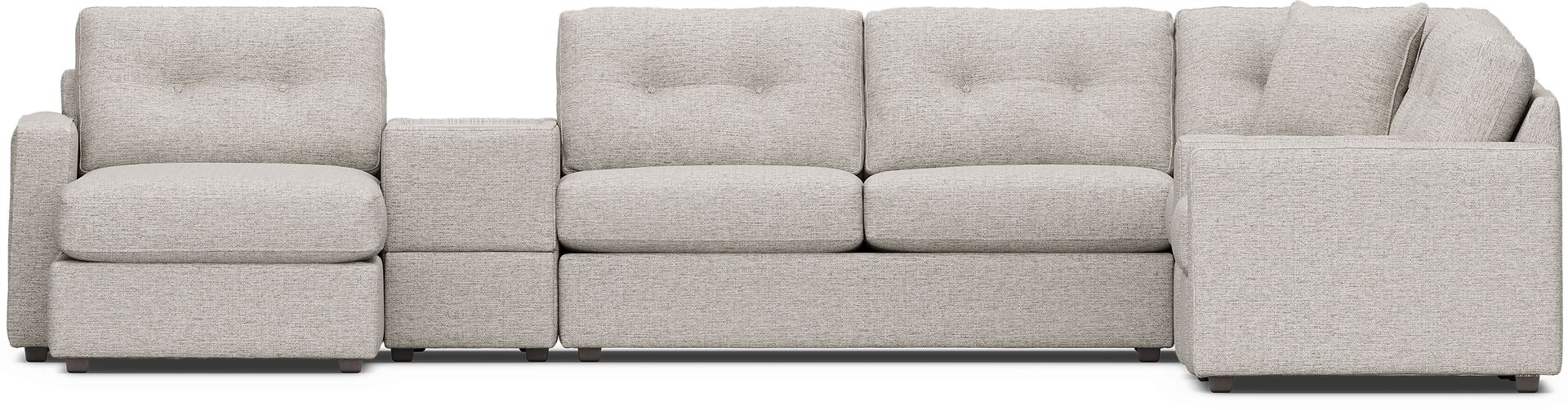 Pebble 7 Pc ModularOne Gel Foam Sleeper with Media Consoles - Image 4
