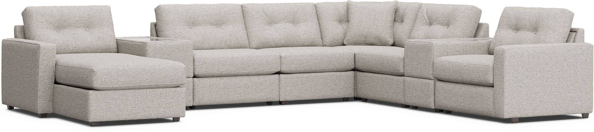 Pebble 8 Pc Power Reclining ModularOne with Media Consoles - Image 5