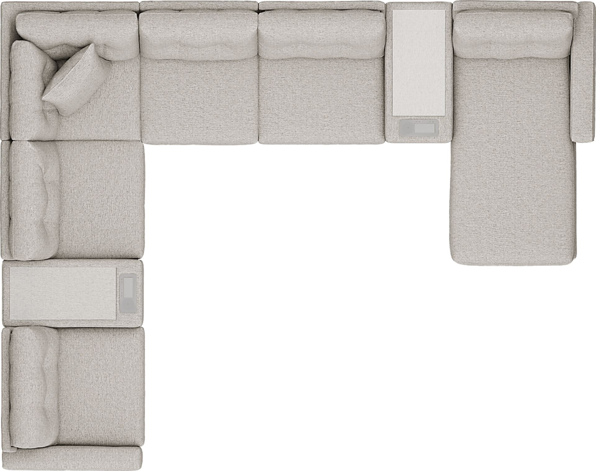 Pebble 8 Pc Power Reclining ModularOne with Media Consoles - Image 5