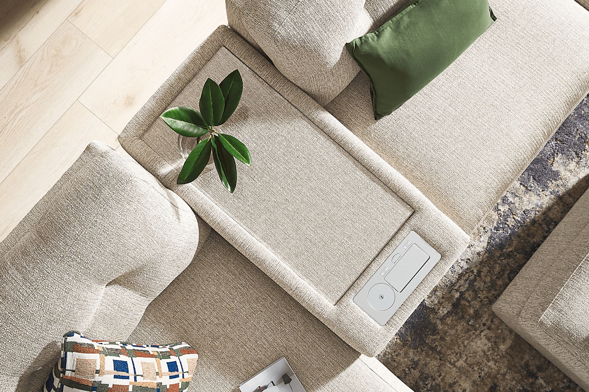 Pebble 8 Pc Power Reclining ModularOne with Media Consoles - Image 11