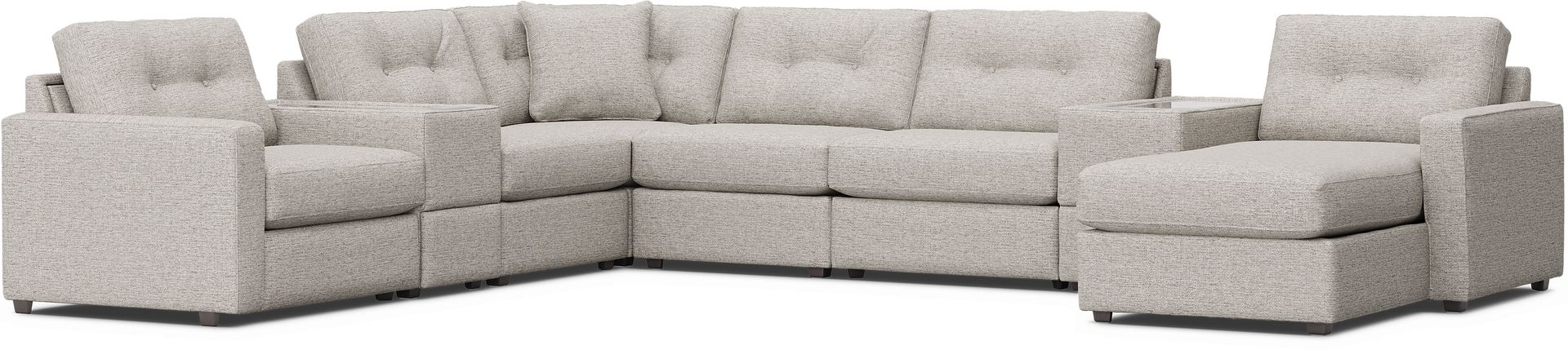 Pebble 8 Pc Power Reclining ModularOne with Media Consoles - Image 5