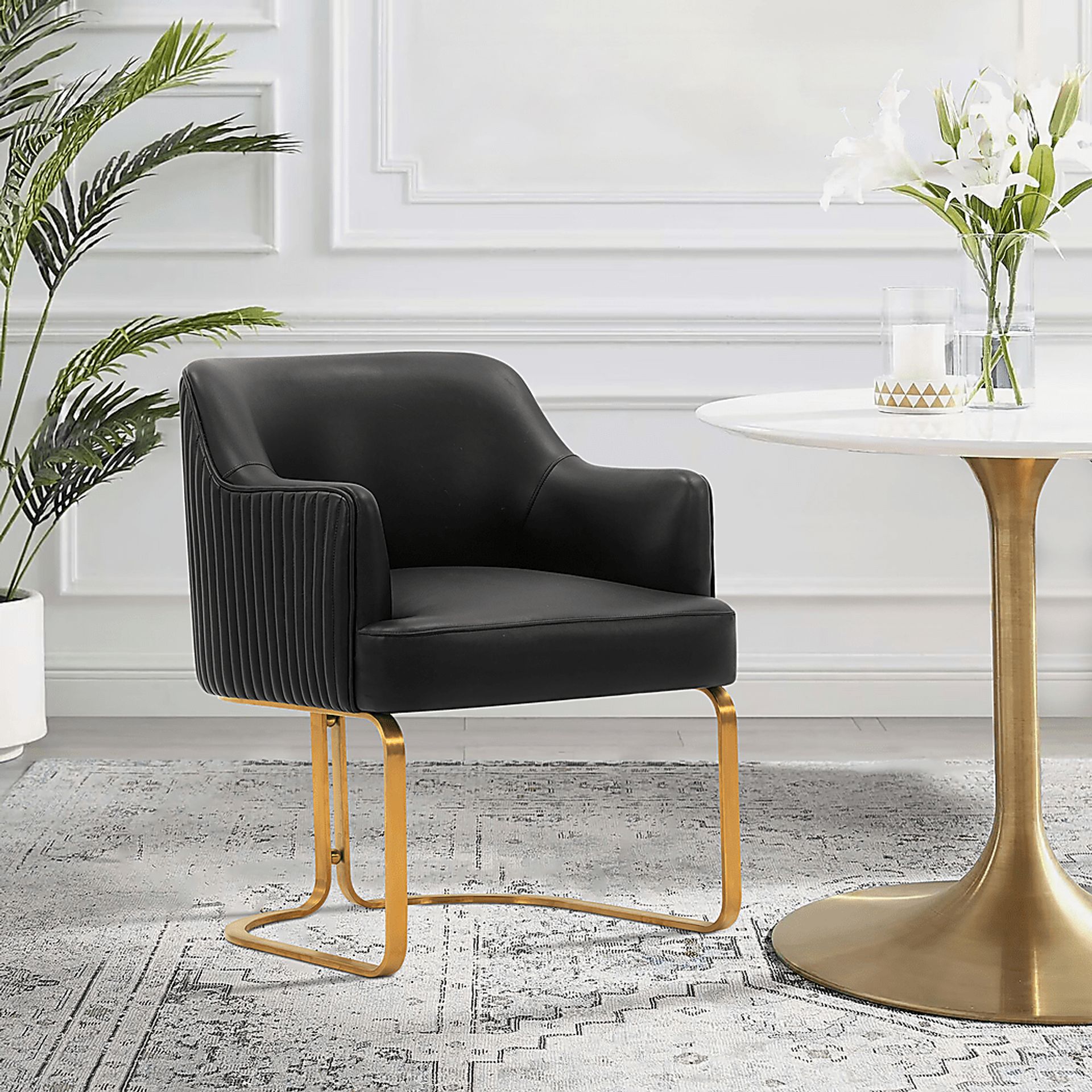 Pegan Black Arm Chair - Image 2