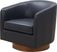 Penasco Leather Swivel Accent Chair