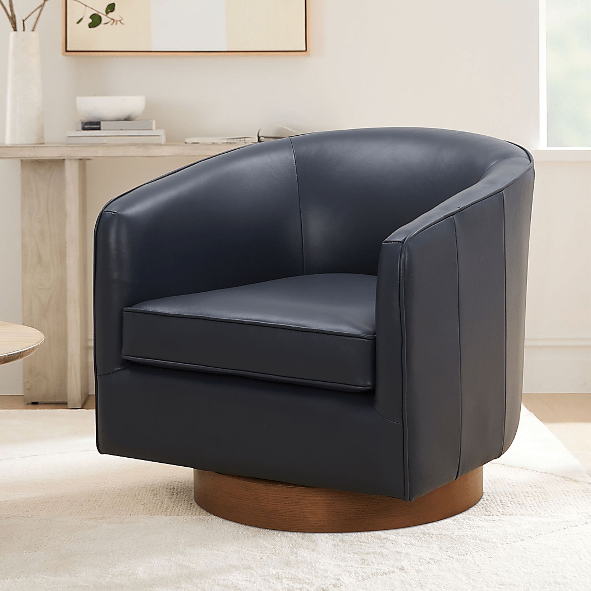 Penasco Dark Blue Swivel Accent Chair - Image 2