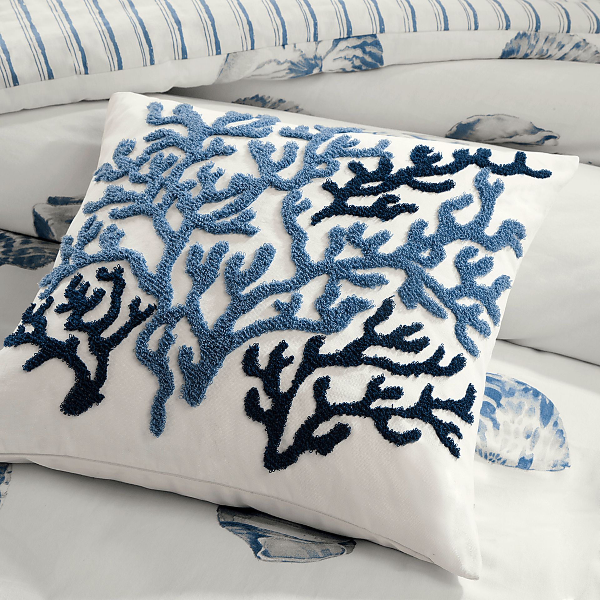 Penfro White Blue Accent Pillow - Image 2
