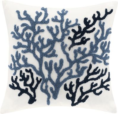 Penfro White Blue Accent Pillow
