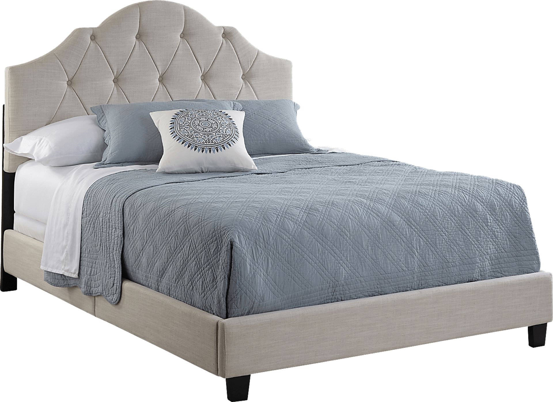 Penina Beige King Upholstered Bed - Image 1
