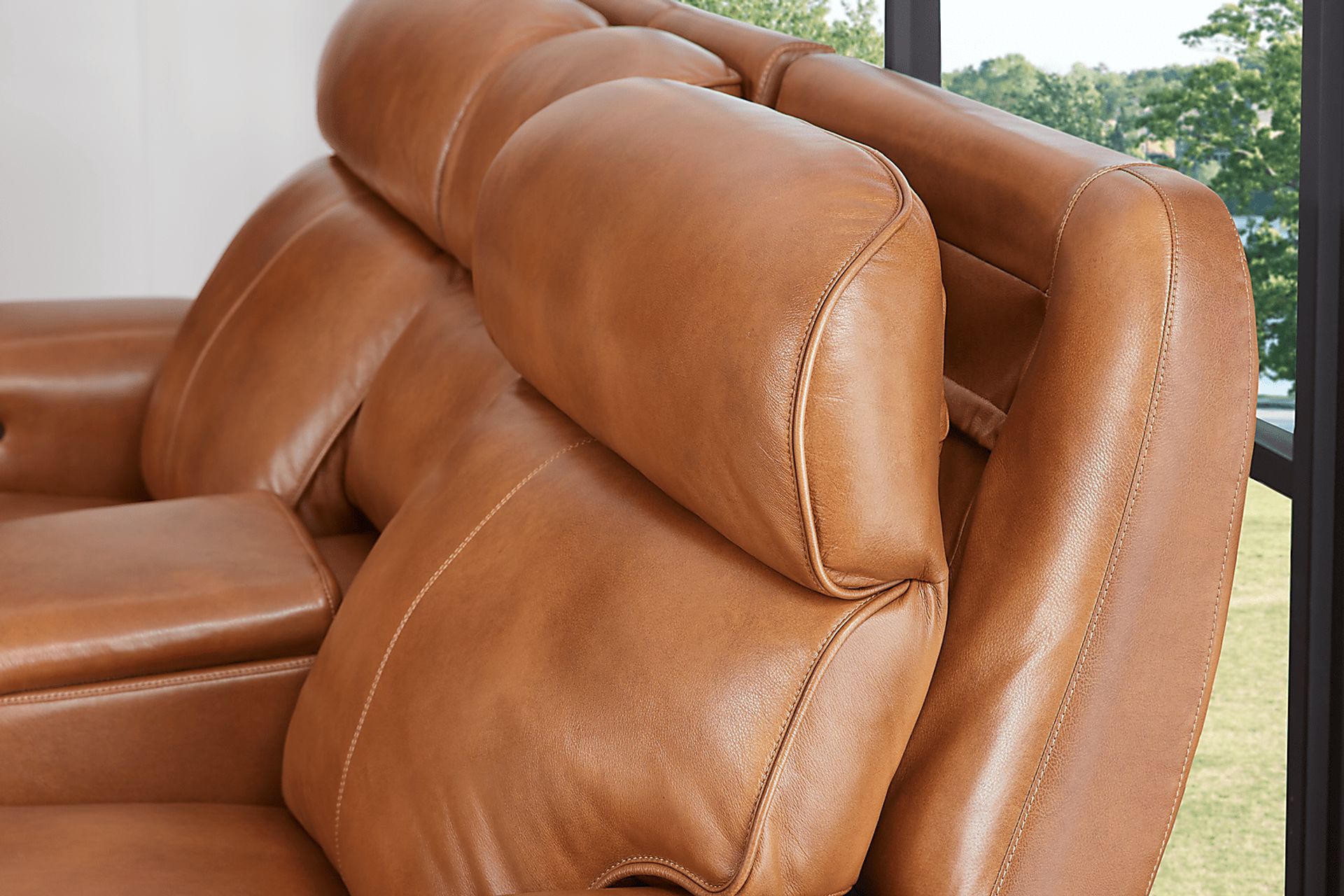 Peninsula Brown Leather 5 Pc Dual Power Reclining Living Room - Image 16