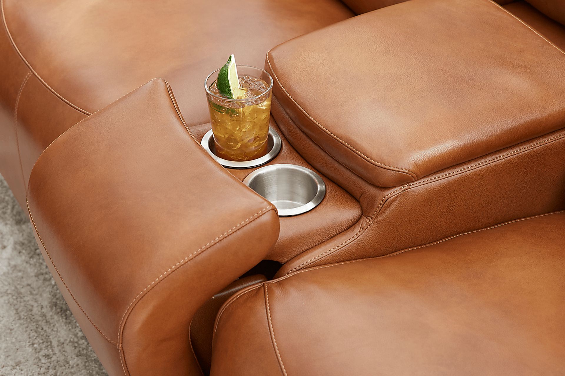 Peninsula Brown Leather 5 Pc Dual Power Reclining Living Room - Image 13