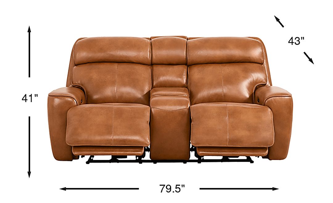 Peninsula Leather Dual Power Reclining Loveseat