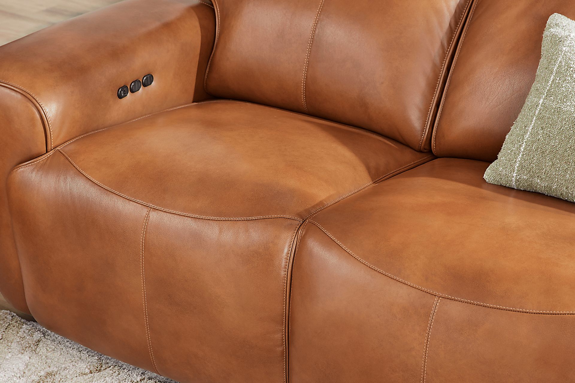 Peninsula Brown Leather 5 Pc Dual Power Reclining Living Room - Image 6