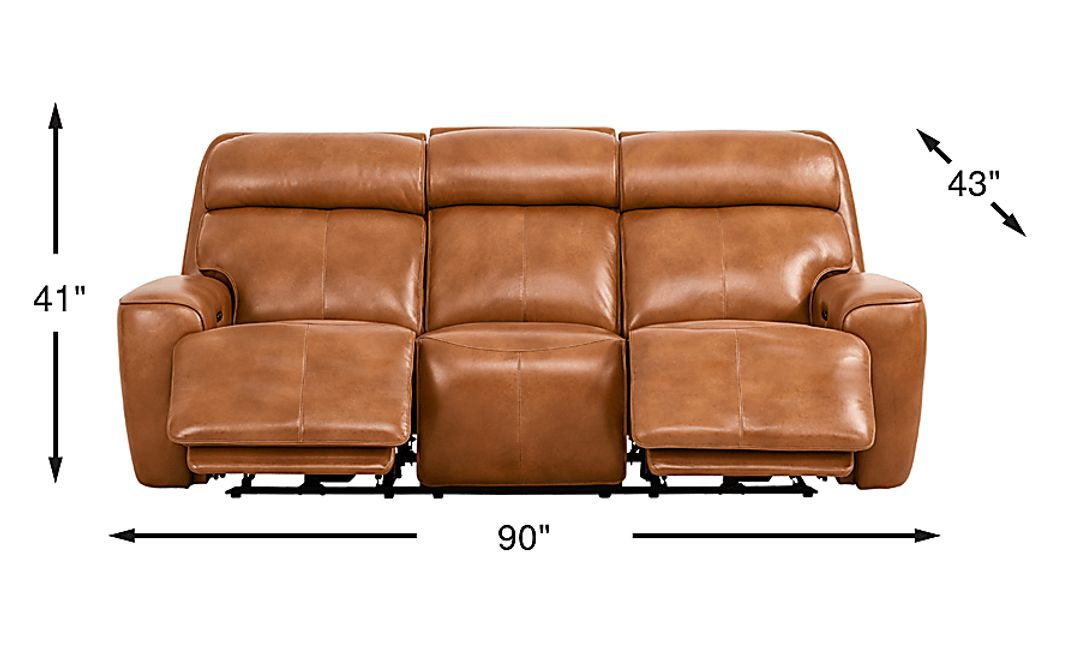 Peninsula Leather Dual Power Reclining Sofa