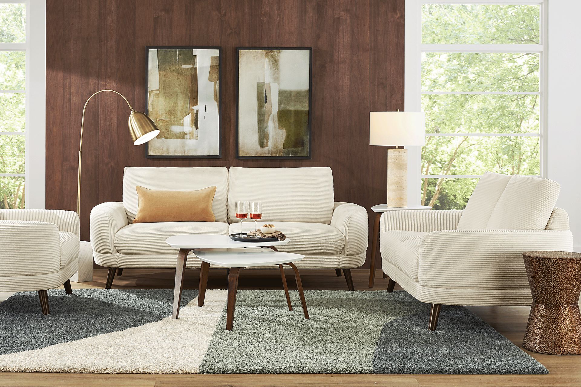 Penn Station Cream 3 Pc Living Room - Image 1