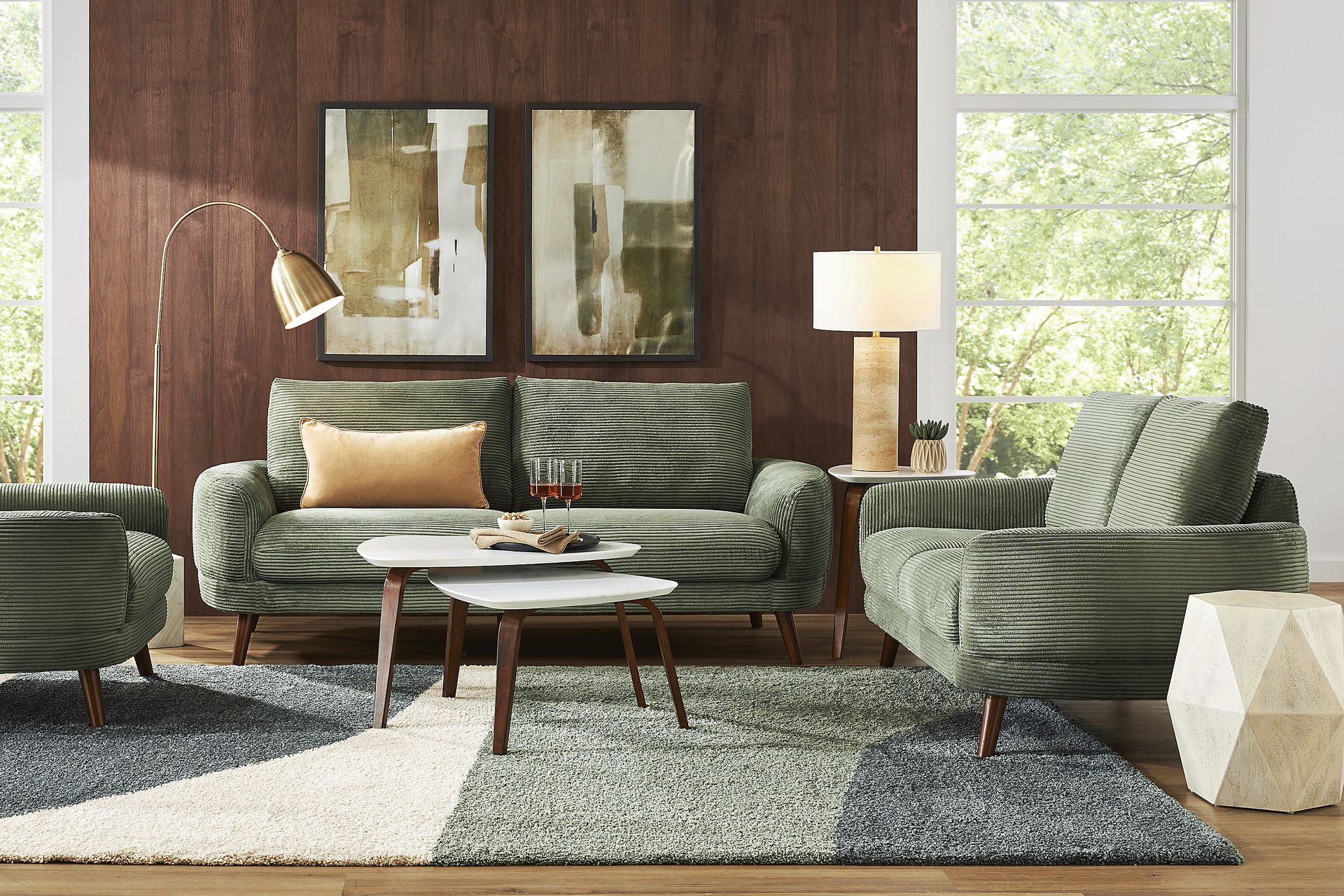Penn Station Green 3 Pc Living Room - Image 1