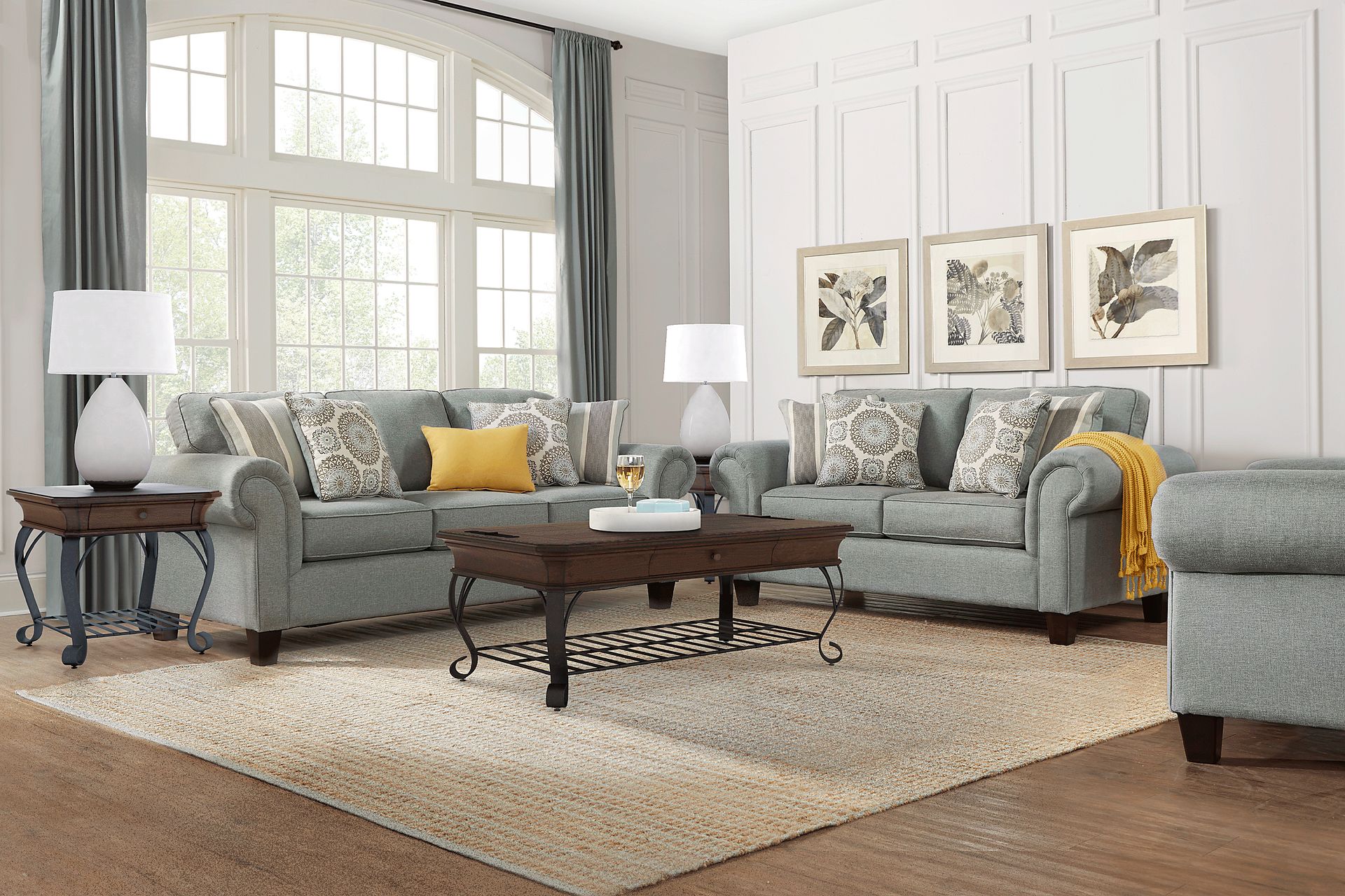 Pennington Blue 7 Pc Living Room - Image 1