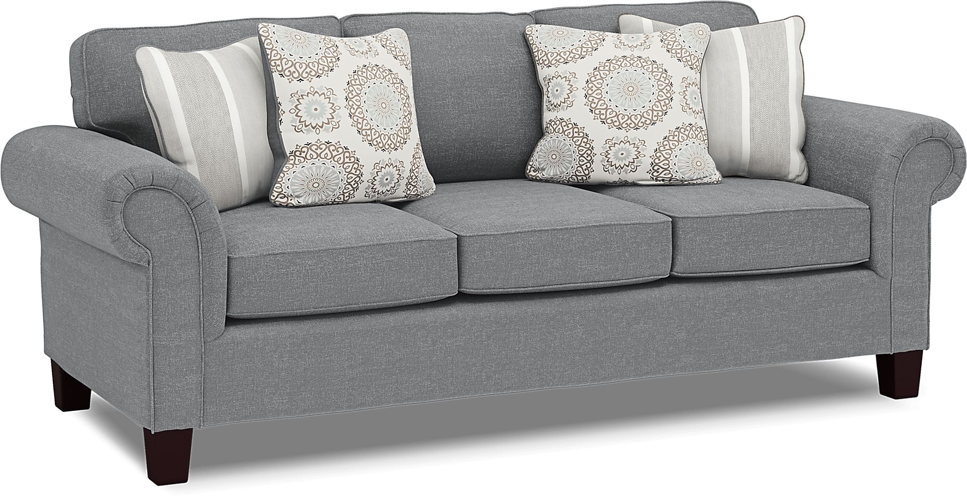 Pennington Gray 7 Pc Living Room with Gel Foam Sleeper Sofa - Image 4