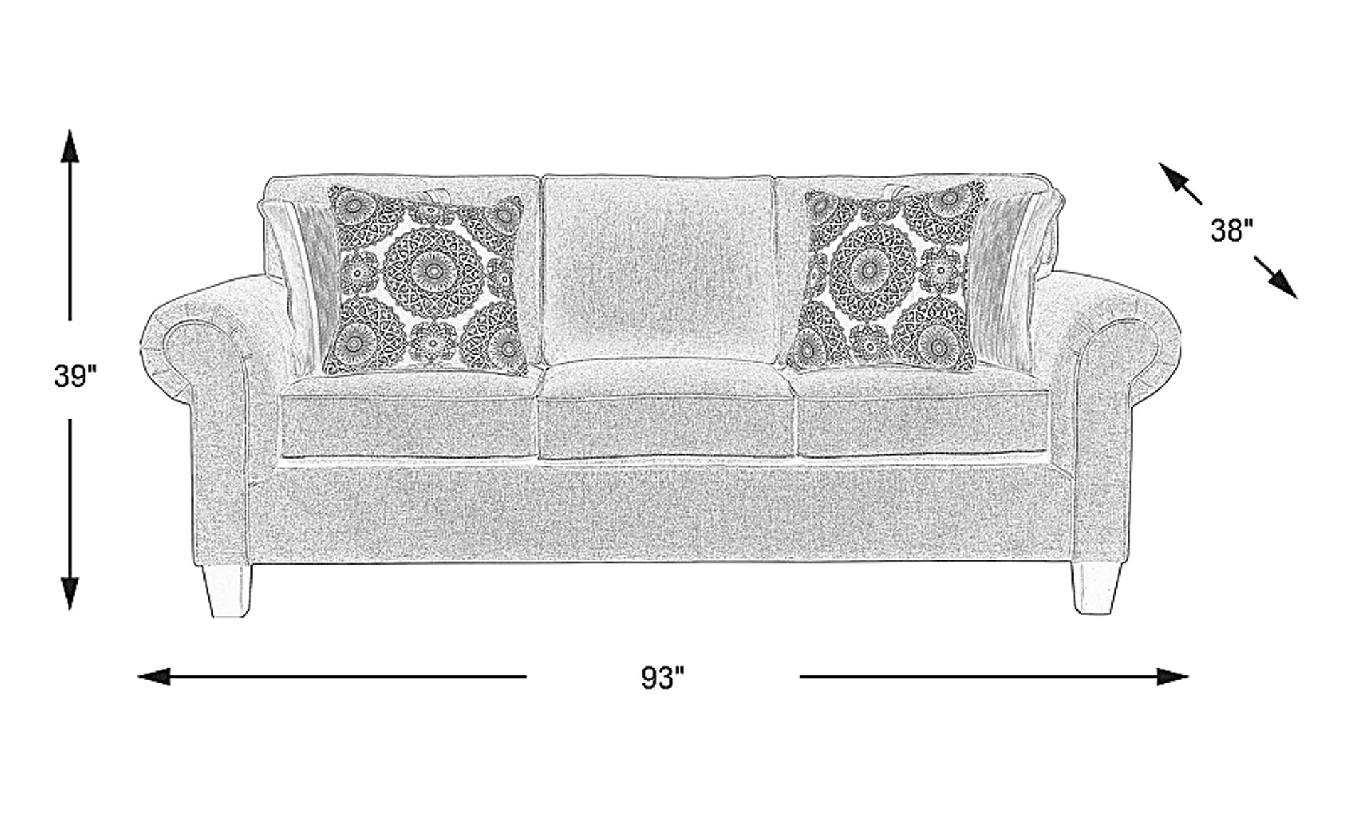 Pennington Gray Fabric Sofa | Rooms to Go