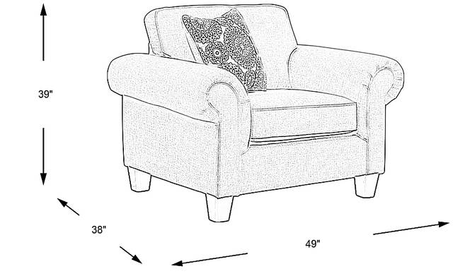 Dimension Image. Please refer to the Dimension Tab on this page for dimension details.
