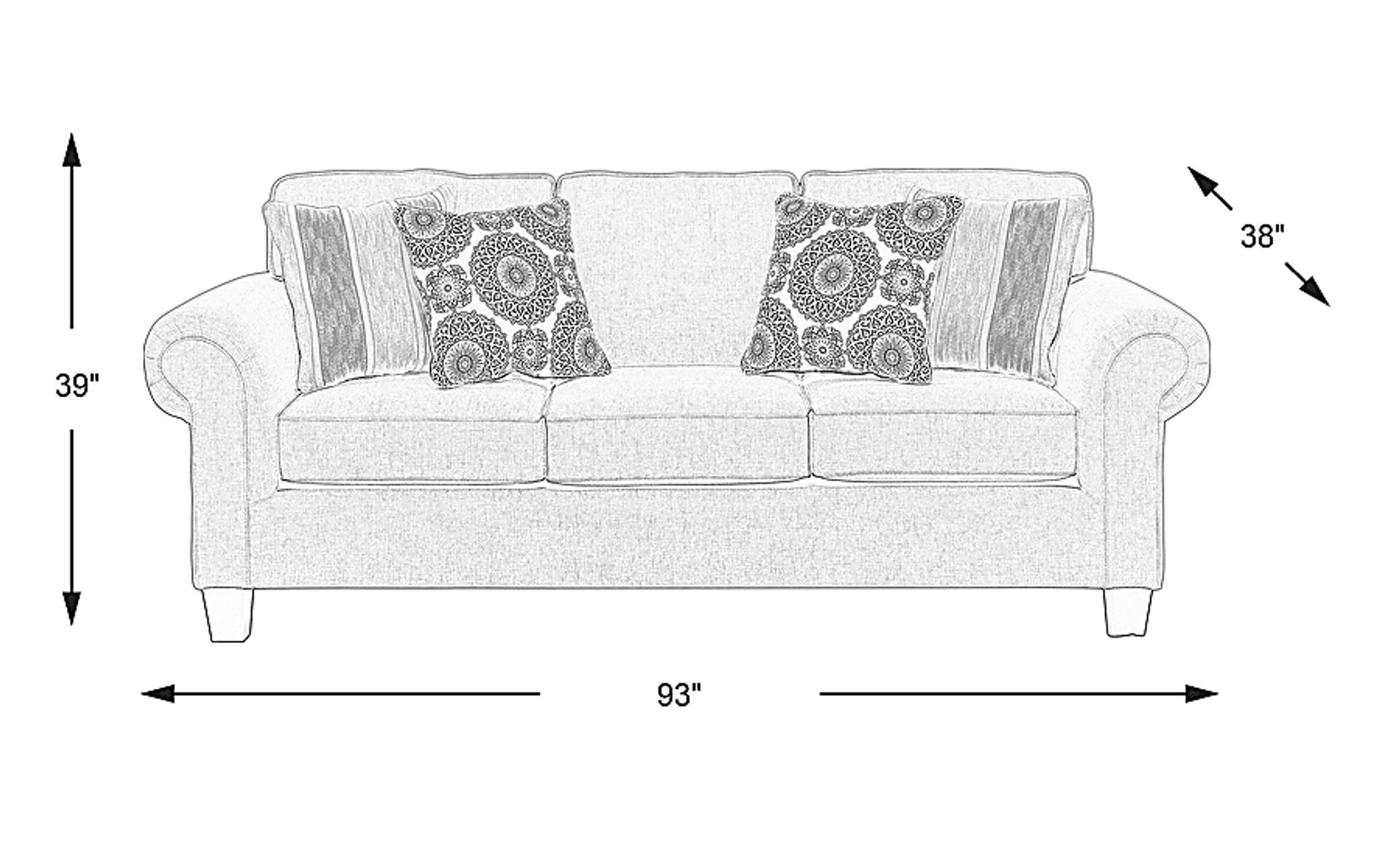 Dimension Image. Please refer to the Dimension Tab on this page for dimension details.