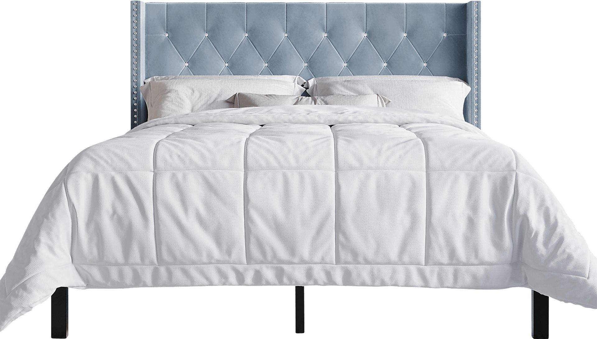 Penroselane Light Blue Queen Bed with 2 Nightstands - Image 4