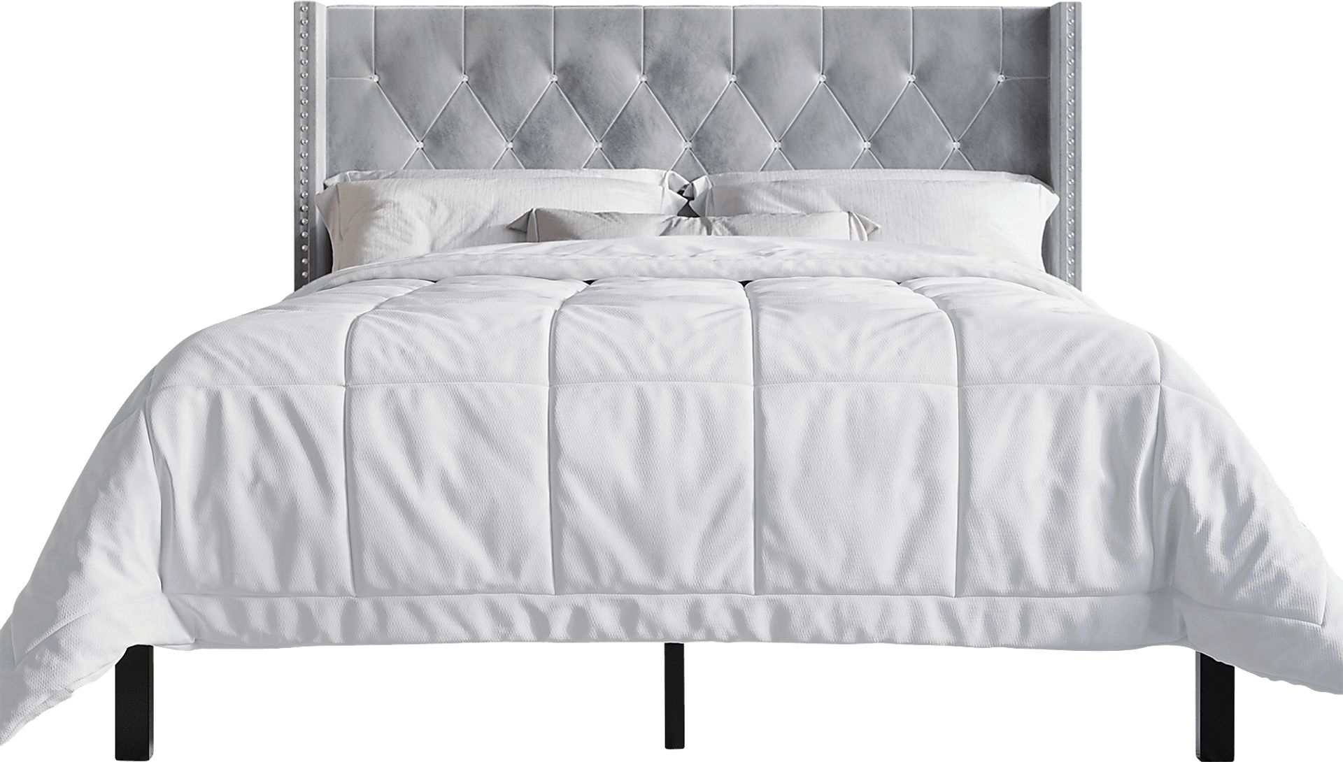 Penroselane Light Gray Queen Bed with 2 Nightstands - Image 6