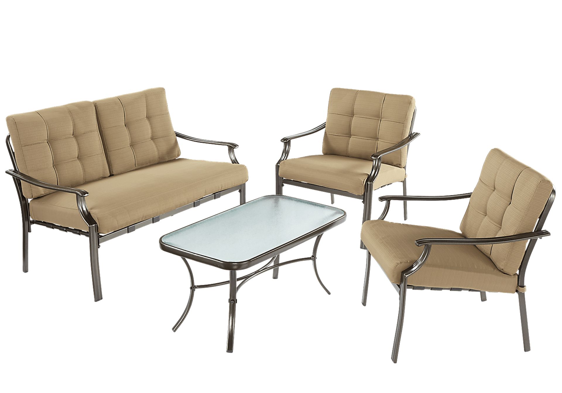Pensacola Tan 4 Pc Outdoor Living Room Set - Image 1
