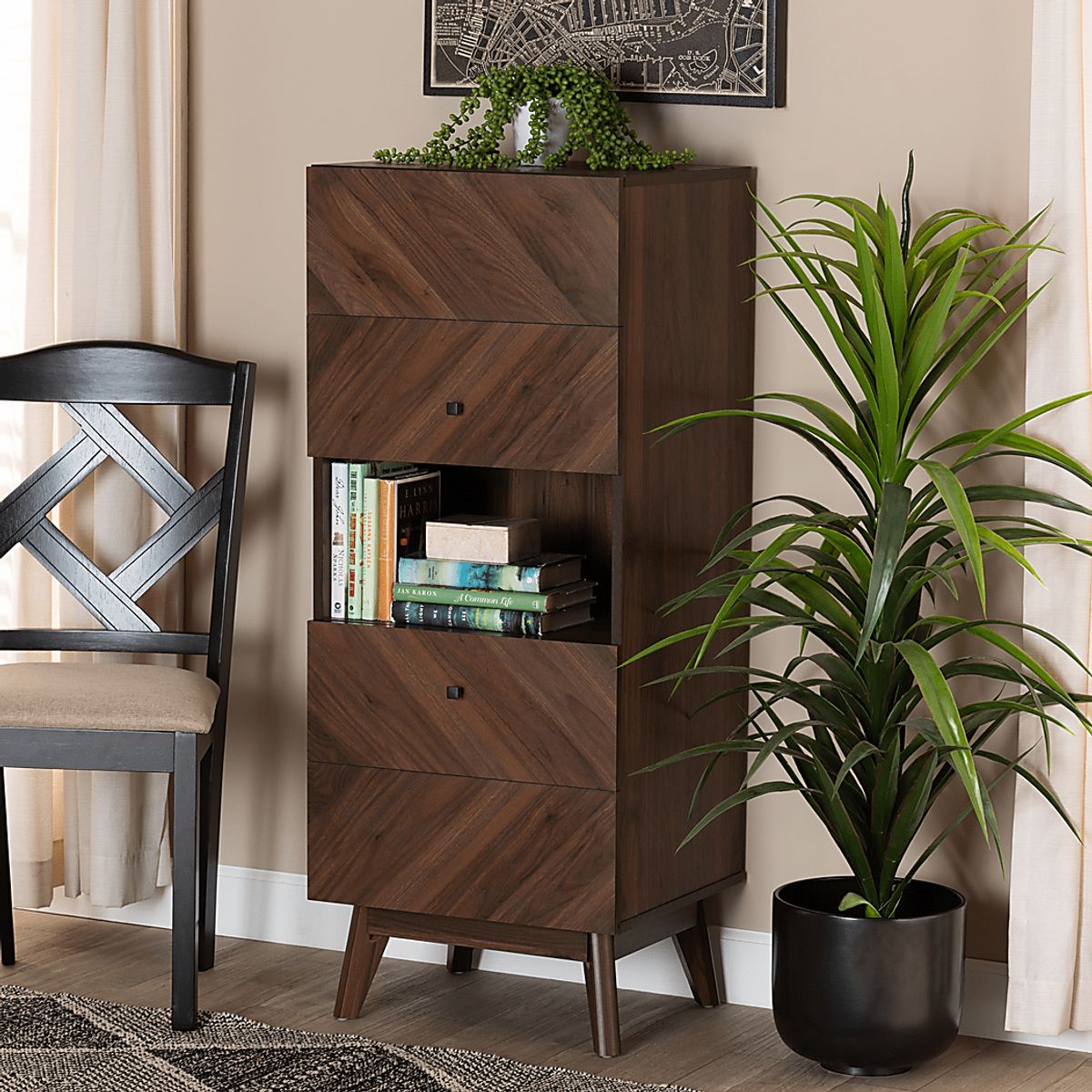 Pensham Brown Dark Wood Accent Cabinet | Rooms to Go