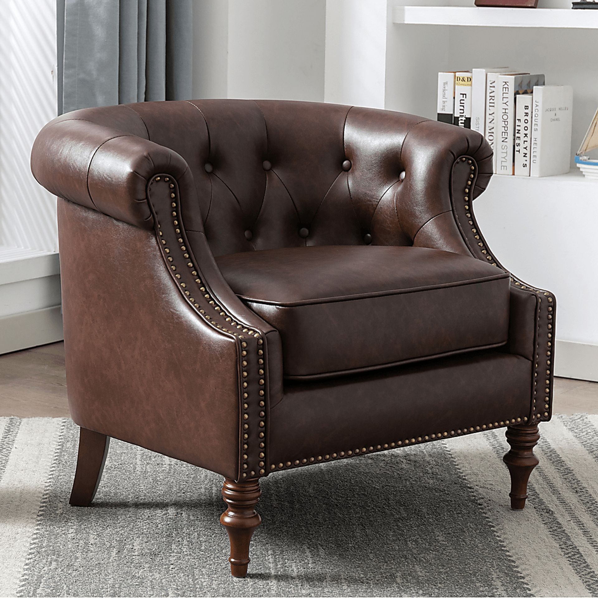 Pentro Brown Accent Chair - Image 2