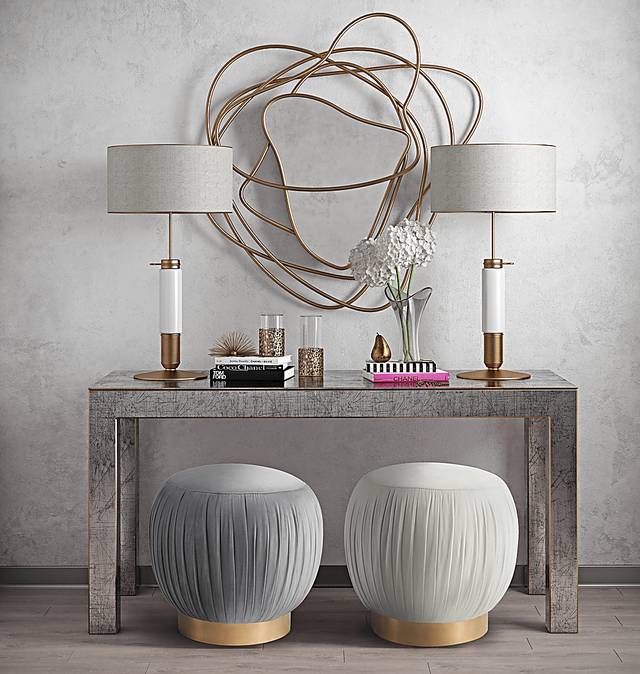Peony Gray Ottoman - Thumbnail - Image 2