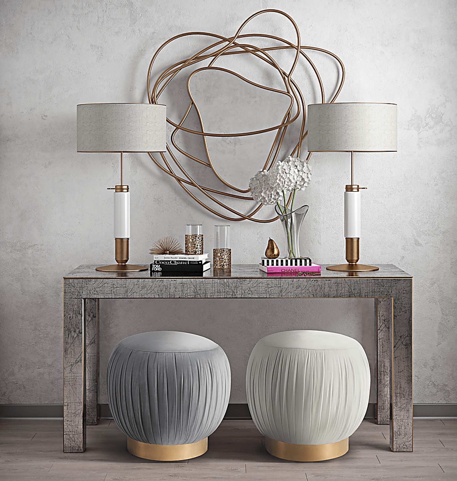 Peony Gray Ottoman - Image 2