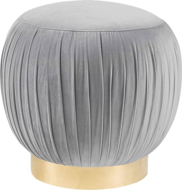 Peony Gray Ottoman - Thumbnail - Image 1