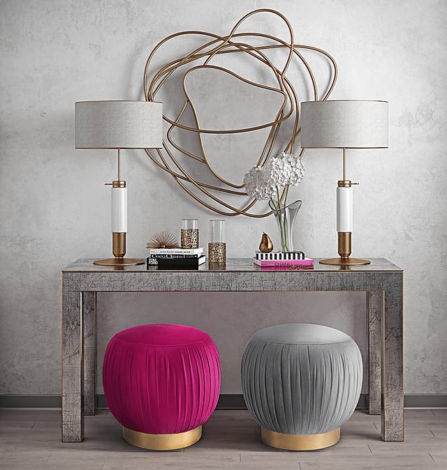 Peony Raspberry Ottoman - Thumbnail - Image 2