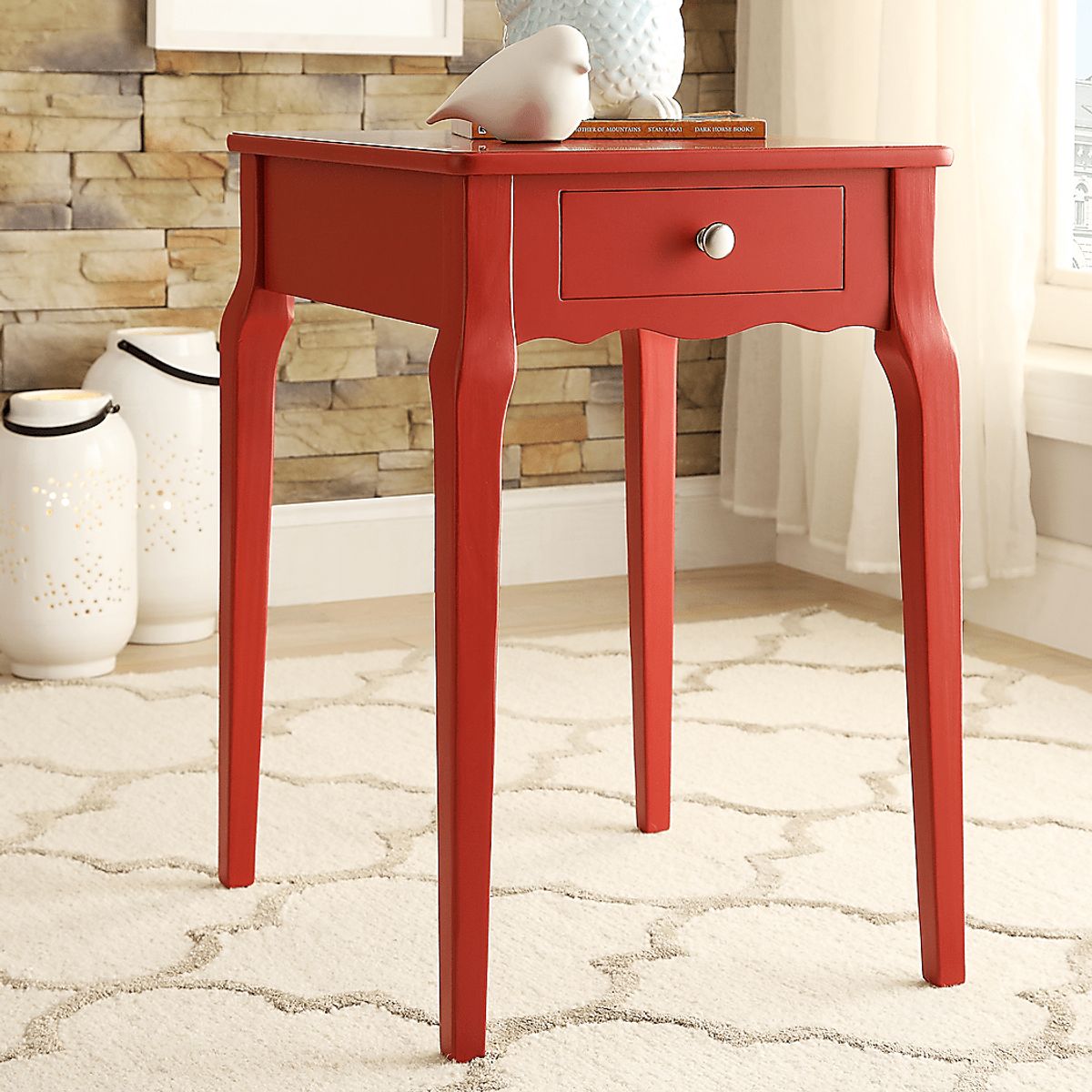 Percel Red Colors Accent Table | Rooms to Go