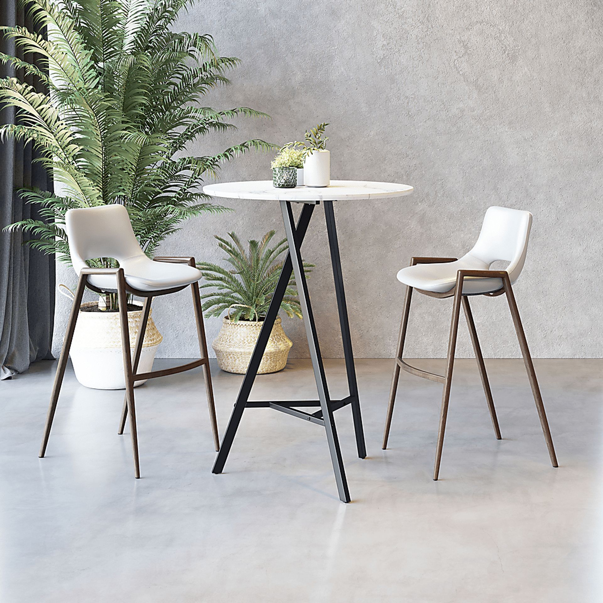 Percheron White Bar Stool, Set of 2 - Image 4