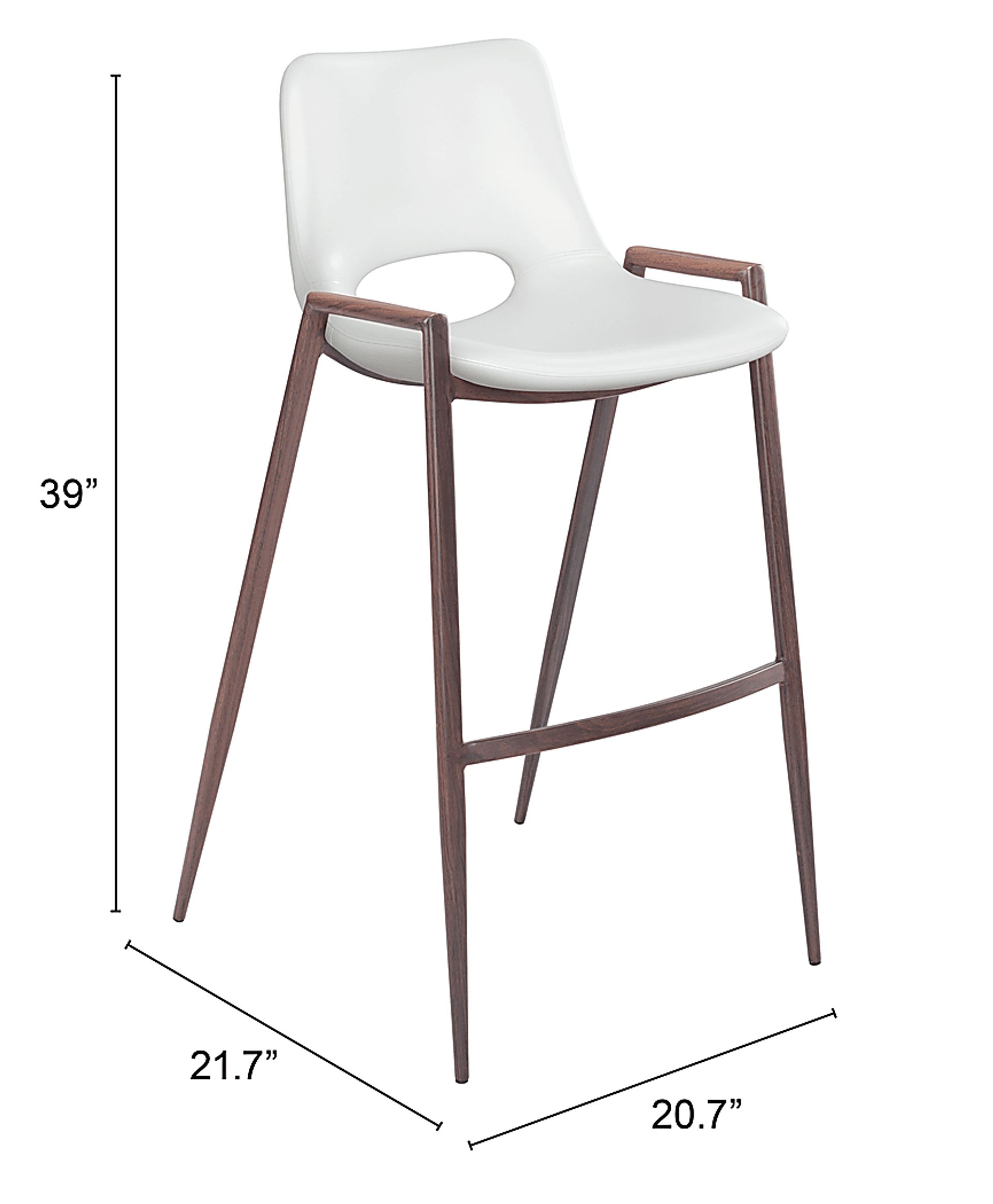 Percheron White Bar Stool, Set of 2 - Image 6
