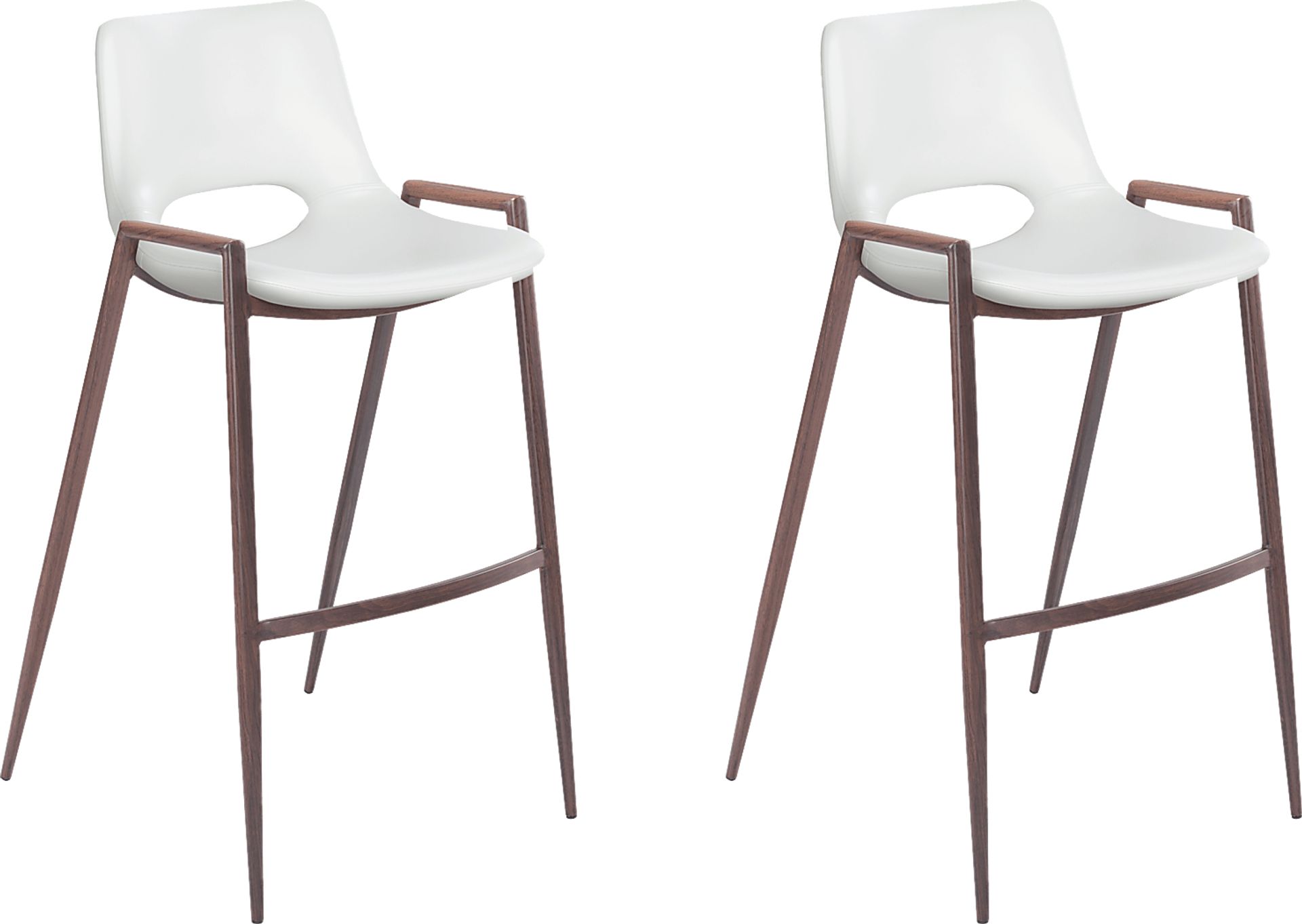 Percheron White Bar Stool, Set of 2 - Image 1