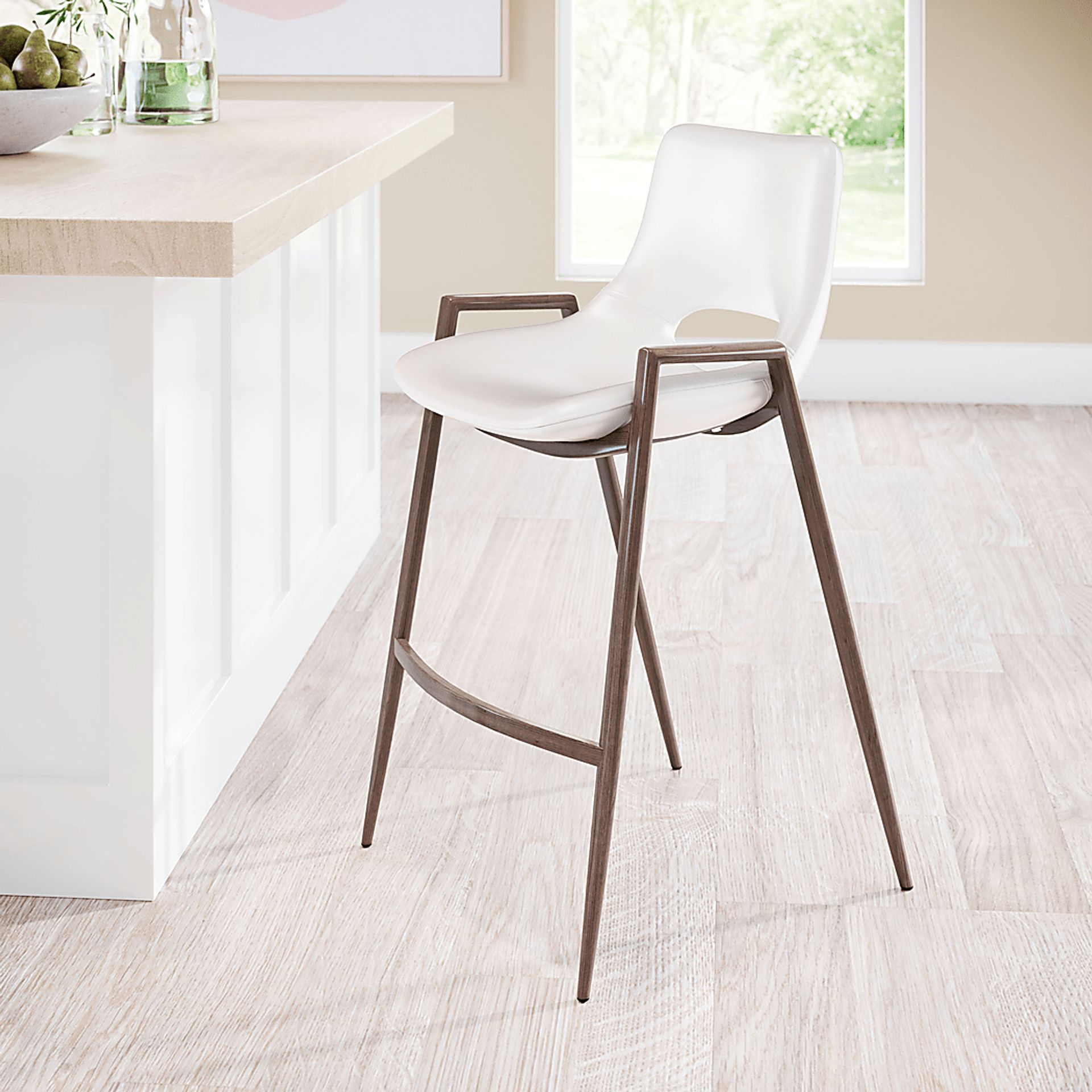 Percheron White Counter Height Stool, Set of 2 - Image 2