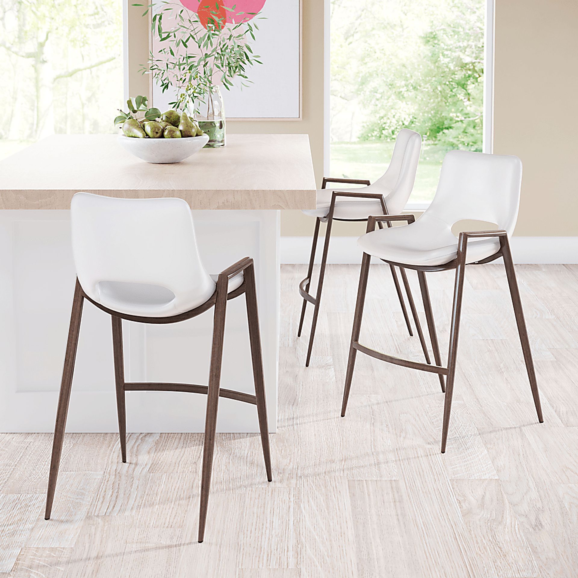 Percheron White Counter Height Stool, Set of 2 - Image 4