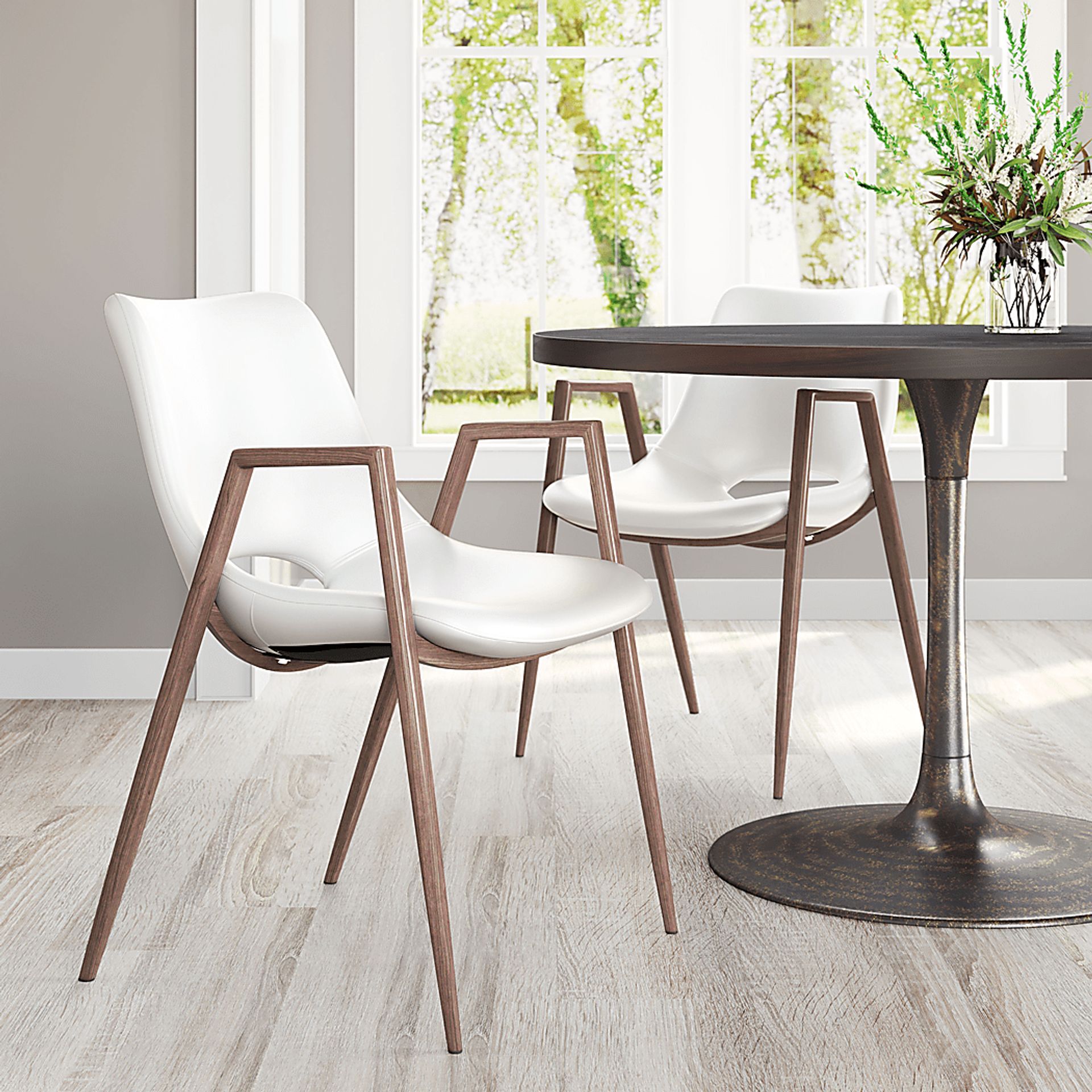 Percheron White Dining Chair, Set of 2 - Image 2
