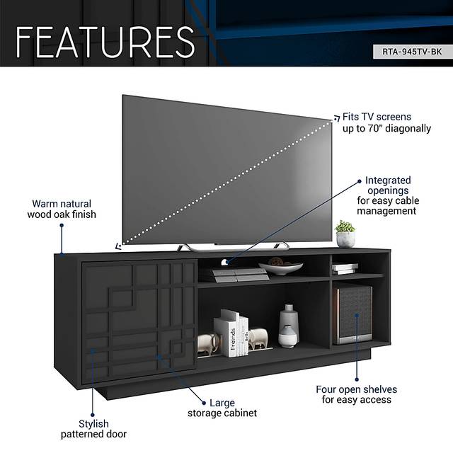 Percita Black 63 In. Console - Thumbnail - Image 9