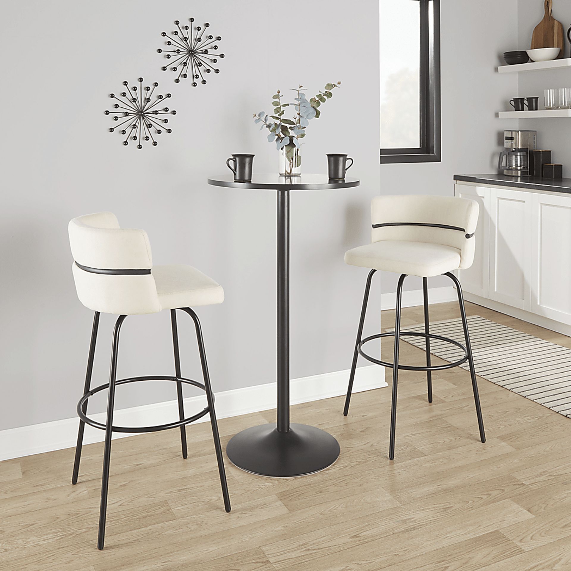 Percivale I Cream Swivel Barstool, Set of 2 - Image 4