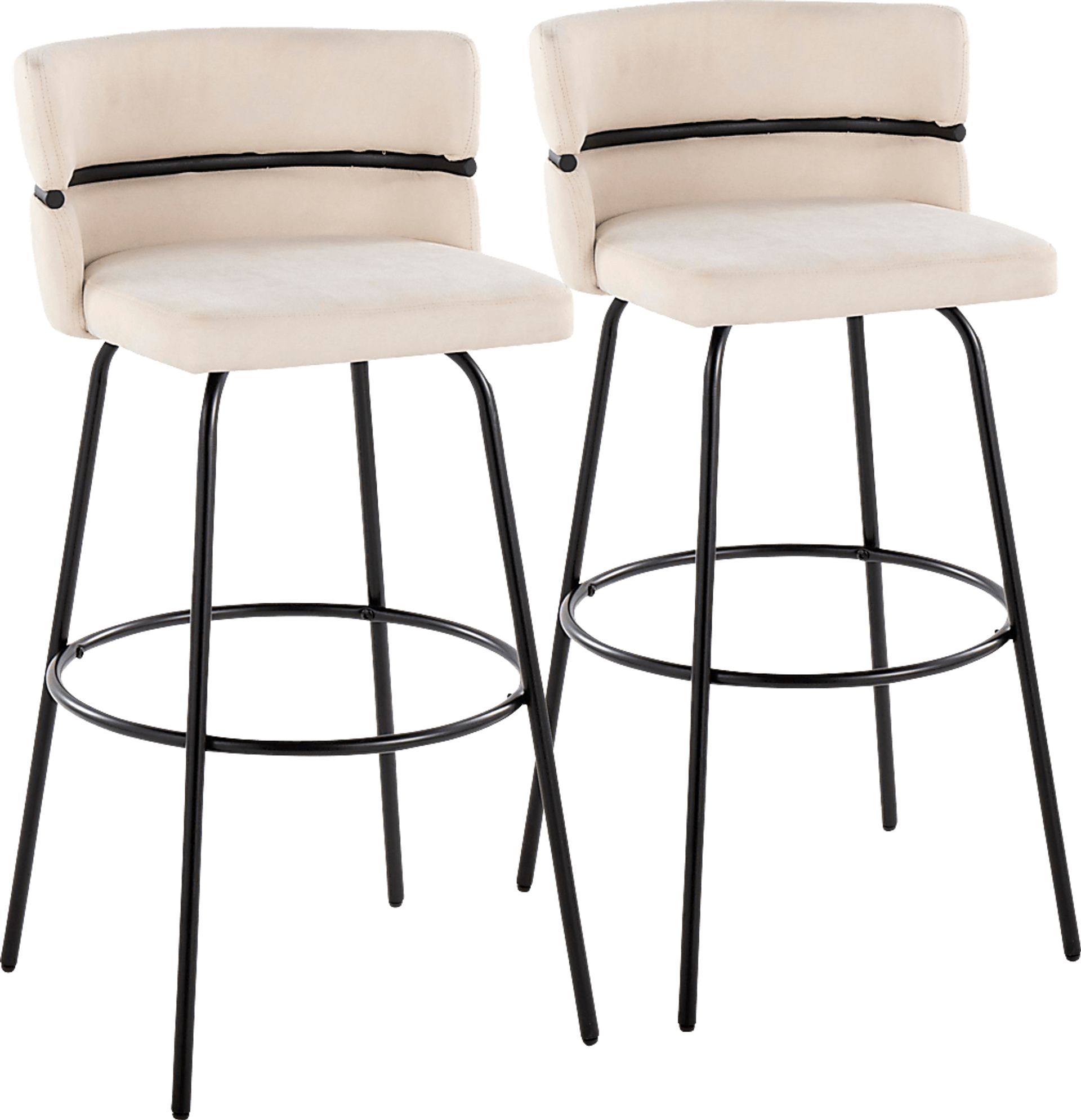 Percivale I Cream Swivel Barstool, Set of 2 - Image 1