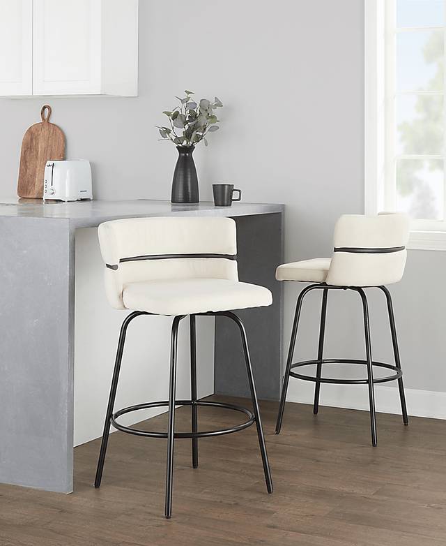 Percivale I Cream Swivel Counter Height Stool, Set of 2 - Thumbnail - Image 11