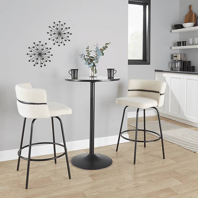 Percivale I Cream Swivel Counter Height Stool, Set of 2 - Thumbnail - Image 2