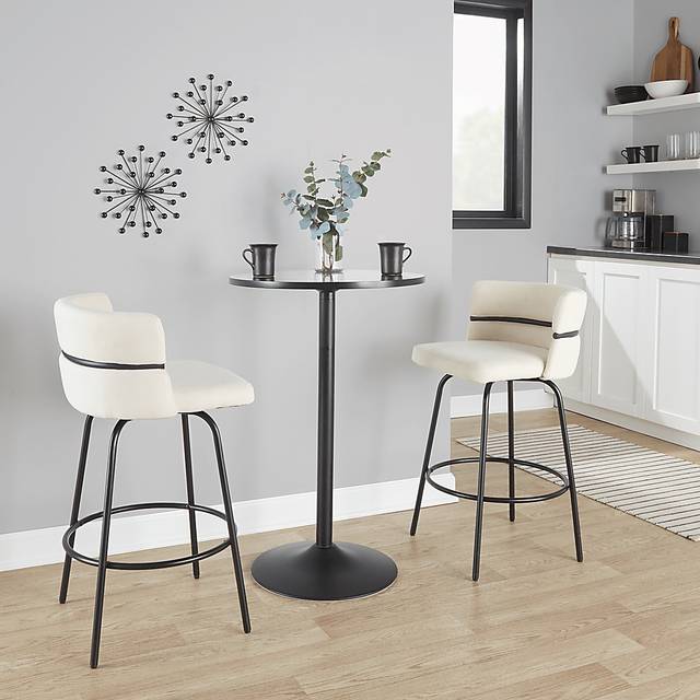 Percivale I Cream Swivel Counter Height Stool, Set of 2 - Thumbnail - Image 4